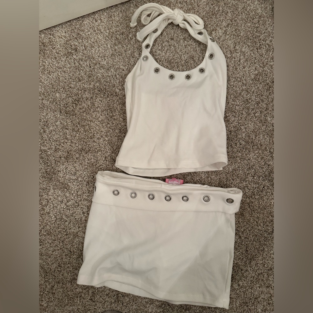 Edikted Halter top and mini skirt w shorts set